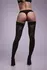 Victorious Luxury Stay-Up Stockings Black 15 Denier Floral Pattern
