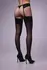 Feel Me Garter Stockings 15 Denier with Wide Floral Lace Band Black