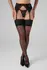 Feel Me Garter Stockings 15 Denier with Wide Floral Lace Band Black