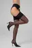 Feel Me Garter Stockings 15 Denier with Wide Floral Lace Band Black