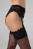Feel Me Garter Stockings 15 Denier with Wide Floral Lace Band Black