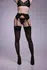 Feel Me Garter Stockings 15 Denier with Wide Floral Lace Band Black