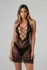 Amethille Glitter Dress Black - Shimmering Lace-Up Mini by Dresscode
