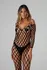 Passion Safiya Fishnet Bodystocking, Open Design, Black, One Size