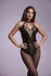 Passion Amara Black Bodystocking with Floral Lace, Crotchless, XS-XL