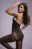 Passion Amara Black Bodystocking with Floral Lace, Crotchless, XS-XL