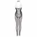 Passion Amara Black Bodystocking with Floral Lace, Crotchless, XS-XL