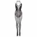 Passion Amara Black Bodystocking with Floral Lace, Crotchless, XS-XL