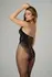 Passion Amara Black Bodystocking with Floral Lace, Crotchless, XS-XL