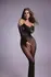 Obsessive Vaera Black Full-Body Catsuit with Decorative Patterns