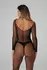 Obsessive Vaera Black Full-Body Catsuit with Decorative Patterns