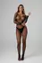 Obsessive Vaera Black Full-Body Catsuit with Decorative Patterns