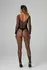 Obsessive Vaera Black Full-Body Catsuit with Decorative Patterns