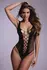 Passion Leana Black Bodystocking with Mesh Design, One Size