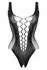 Passion Leana Black Bodystocking with Mesh Design, One Size