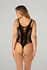 Passion Leana Black Bodystocking with Mesh Design, One Size