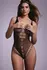 Amorelie Stretch Fishnet Bodysuit Black - Flexible Mesh Design