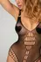 Amorelie Stretch Fishnet Bodysuit Black - Flexible Mesh Design