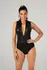 Christine Xenna Wetlook Bodysuit with 2-Way Zipper - Black, Size S-L