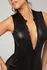 Christine Xenna Wetlook Bodysuit with 2-Way Zipper, Black, S/M