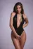 Be Wicked Dina Lace Mesh Halter Bodysuit Black - Open Design