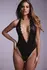 Be Wicked Dina Lace Mesh Halter Bodysuit Black - Open Design