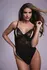 Christine Vesper Wetlook Bodysuit Black with Lace Elements Open Design