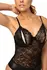 Christine Vesper Wetlook Bodysuit Black with Lace Elements Open Design