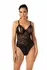 Christine Vesper Wetlook Bodysuit Black with Lace Elements Open Design