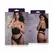 Tiara Open Cup Corset & Thong Set - Black Faux Leather & Lace, S/M