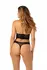 Tiara Open Cup Corset & Thong Set - Faux Leather, Lace, Adjustable Fit