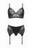 Sanne 3-Piece Lingerie Set by Be Wicked Black Leopard Print Adjustable