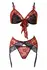 Vixson Bobbi 3-Piece Lace Lingerie Set with Adjustable Straps, Red