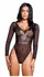 Playboy Sparkling Bunny Teddy - Mesh & Satin Bodysuit, Rhinestone Logo