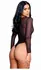 Playboy Sparkling Bunny Teddy - Mesh & Satin Bodysuit with Rhinestone Logo