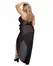 Playboy Lingerie Bunny Noir Slip Dress with Satin Bow Accent, Black