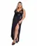 Playboy Lingerie Bunny Noir Slip Dress - Elegant Sheer Black with Satin Bow