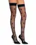 Playboy Bunny Noir Sheer Stockings with Signature Logo, Black, One Size