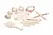 XR Brands Kitty Pink Bondage Set Vegan Leather Gold Accents Adjustable