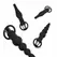 EasyToys silikonski analni set sa vibrirajućim metkićem, crni, 4 veličine