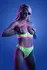 PERSUASIVE Neon Green UV Reactive Open Cup Bra & Panty Set, Adjustable Straps