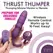 Thru Thumper silikonski stimulator sa potiskivanjem i bežičnim daljinskim upravljačem, crni