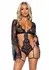 Leg Avenue All Romance komplet bodi i jaknica u crnoj boji elegantan čipkani set S/M