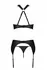 Passion Hima Intimate Lingerie Set Black - Bra, Thong & Suspender Belt