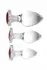 Glas Red Heart Gem Glass Plug Set - 3 Sizes, Decorative Base