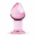 Glas Pink Medium analni stakleni čep - glatki borosilikat, 4,3 cm