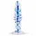 EasyToys Glass Intimate Plug Br. 23 Transparentan sa plavom spiralom, Srednji