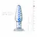 EasyToys Glass Intimate Plug Br. 23 Transparentan sa plavom spiralom, Srednji
