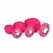 EasyToys Silicone Jewel Plug Set Pink – 3 veličine, dekorativna baza