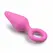 EasyToys Pink Silicone Intimate Plug with Pull Ring - Medium Size